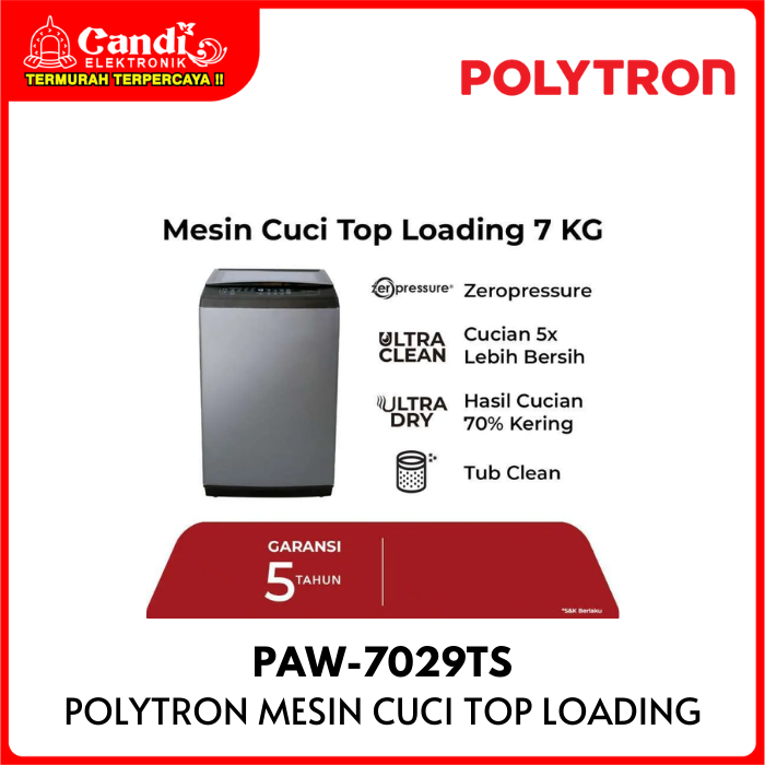 Polytron  Washing Machine Top Loading