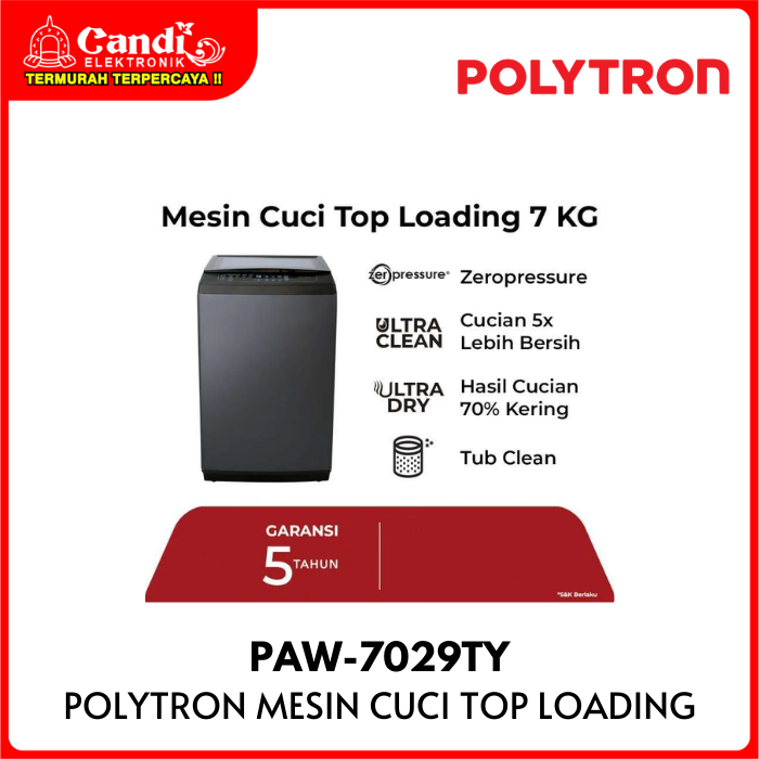 Polytron  Washing Machine Top Loading