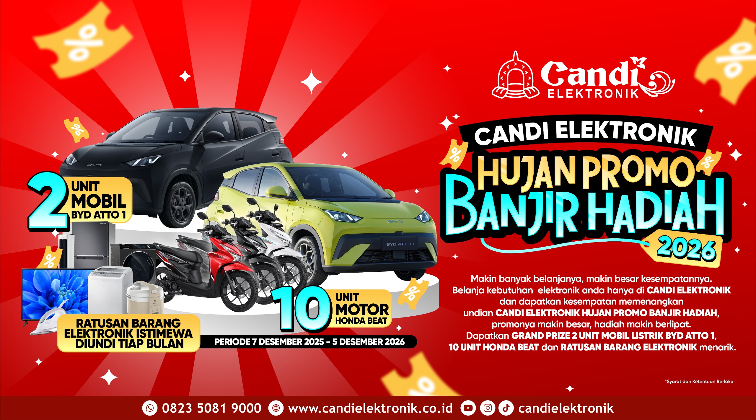 Candi Elektronik Hujan Promo Banjir Hadiah